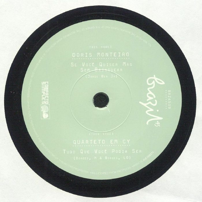 Doris Monteiro / Quarteto Em Cy - Se Voce Quiser Mas Sem Bronquear / Tudo Que Voce Podia Ser vinyl sleeve