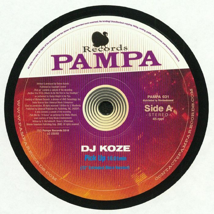 DJ KOZE - Pick Up vinyl sleeve