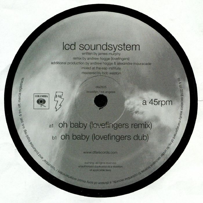 Lcd Soundsystem - Oh Baby vinyl sleeve