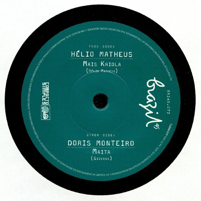 Hélio Matheus / Doris Monteiro - Mais Kriola / Maita vinyl sleeve