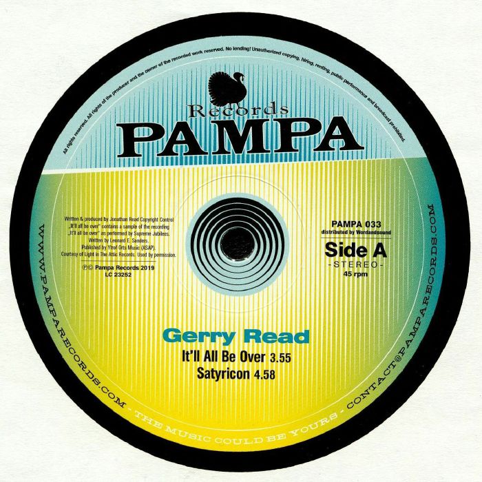 READ, Gerry - It'll All Be Over vinyl sleeve