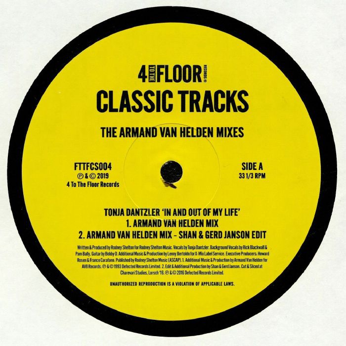 DANTZLER, Tonja/GEOFFREY WILLIAMS/LEE WALKER/DJ DEEON - Classics Volume 3: The Armand Van Helden Mixes vinyl sleeve