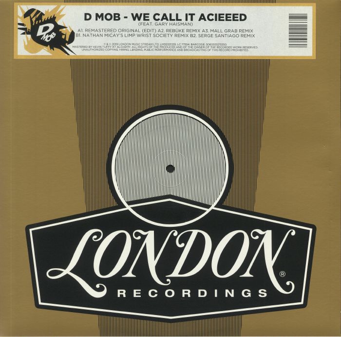 D MOB feat GARY HAISMAN - We Call It Acieeed (remixes) (Record Store Day 2020) vinyl sleeve