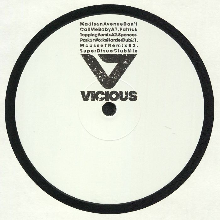 MADISON AVENUE - Don't Call Me Baby vinyl sleeve