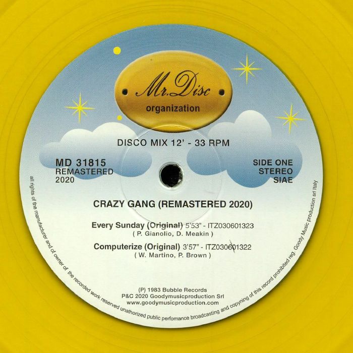CRAZY GANG - Crazy Gang (remastered) vinyl sleeve