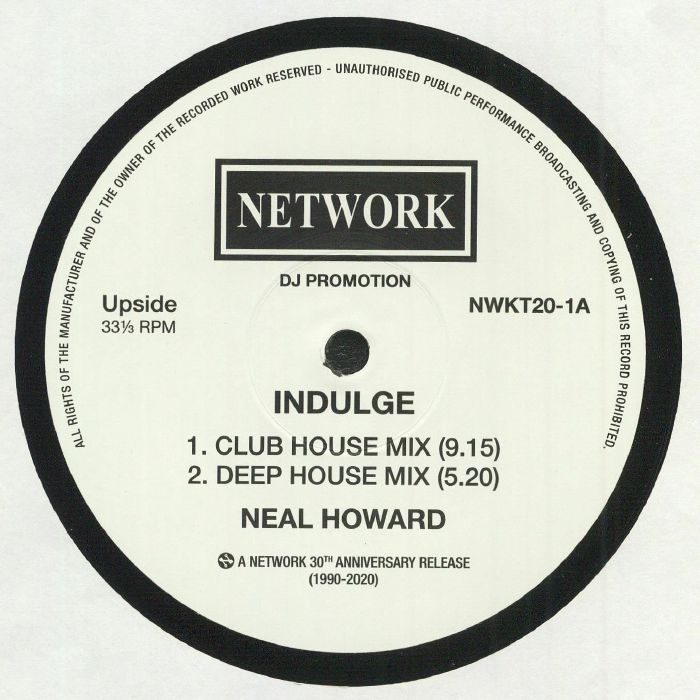 HOWARD, Neal - Indulge (reissue) vinyl sleeve