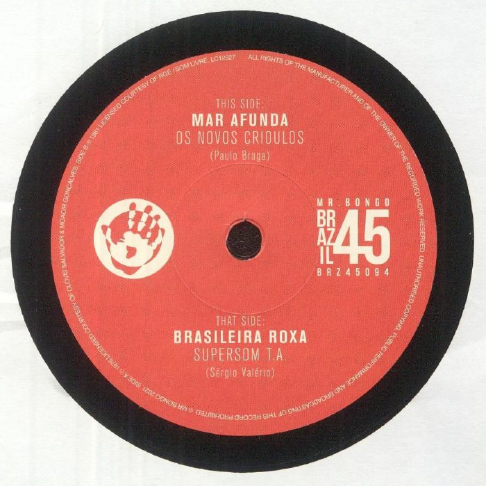 Os Novos Crioulos / Supersom T.A. - Mar Afunda / Brasileira Roxa vinyl sleeve