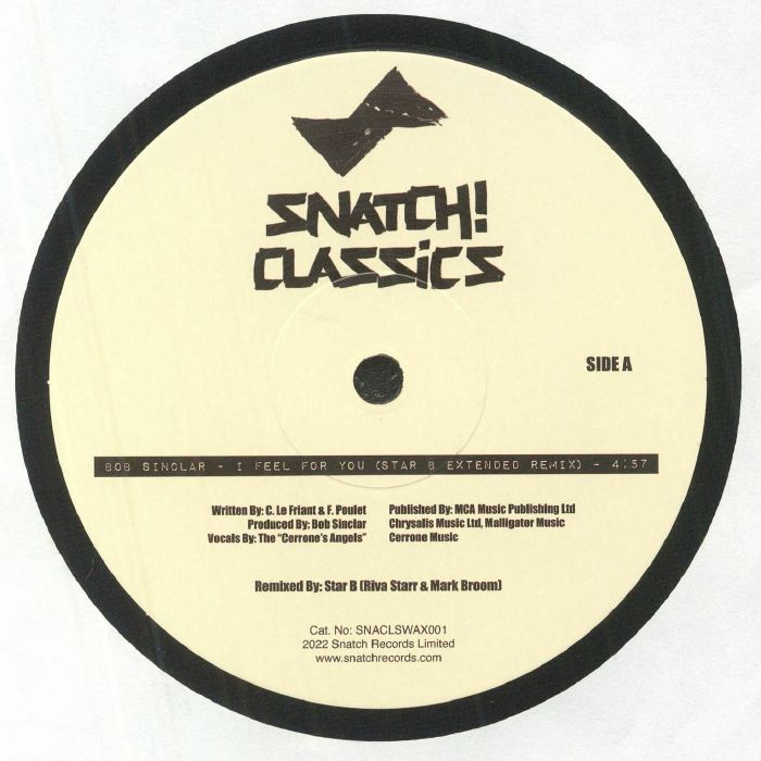 BOB SINCLAR/GROOVE ARMADA - I Feel For You vinyl sleeve