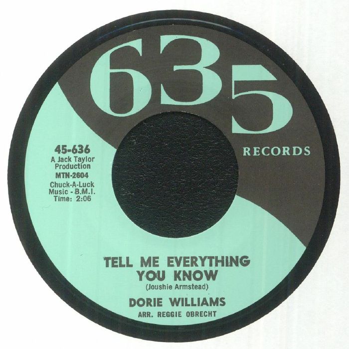 WILLIAMS, Dorie - Tell Me Everything You Know vinyl sleeve