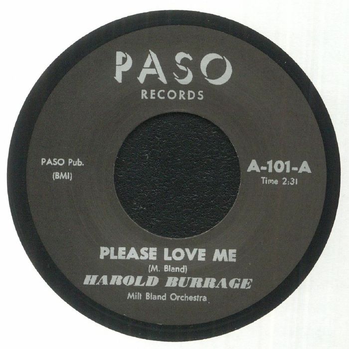 BURRAGE, Harold - Please Love Me vinyl sleeve