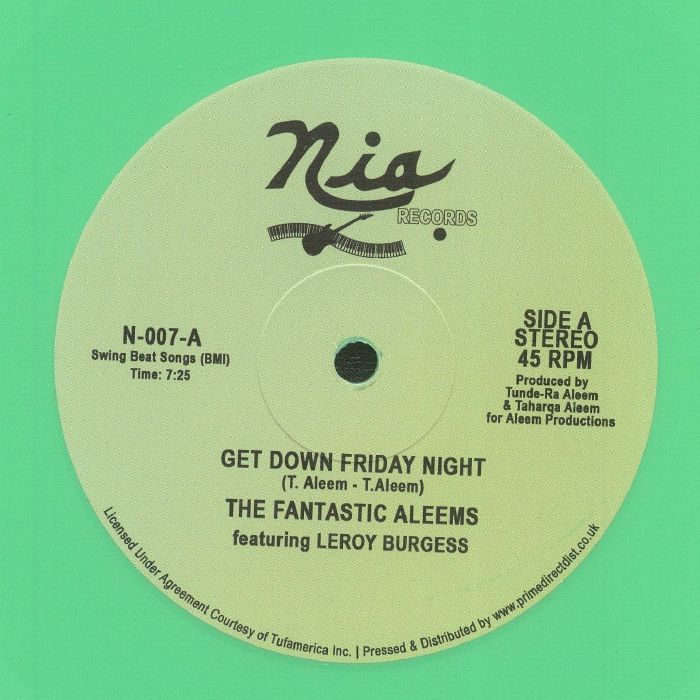 FANTASTIC ALEEMS, The feat LEROY BURGESS - Get Down Friday Night (Record Store Day RSD 2023) vinyl sleeve