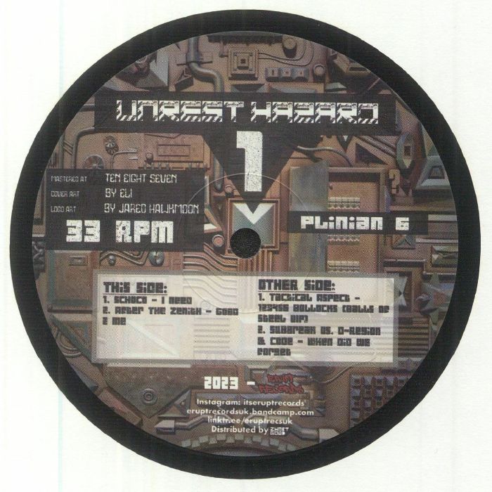 SCHOCO/AFTER THE ZENITH/TACTICAL ASPECT/SUBBREAK/BECKA BOO/D REGION/CODE - Unrest Hazard 1 vinyl sleeve